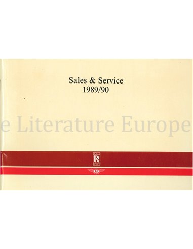 1989/1990 ROLLS ROYCE & BENTLEY SALE & SERVICE ORGANISATION MANUAL ENGLISH