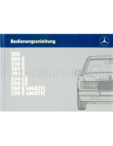 1988 MERCEDES BENZ E KLASSE BETRIEBSANLEITUNG DEUTSCH