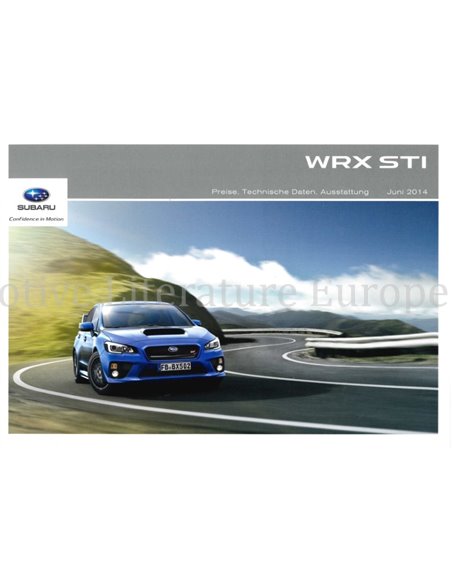 2015 SUBARU WRX STI BROCHURE GERMAN