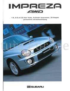 2001 SUBARU IMPREZA BROCHURE DUTCH