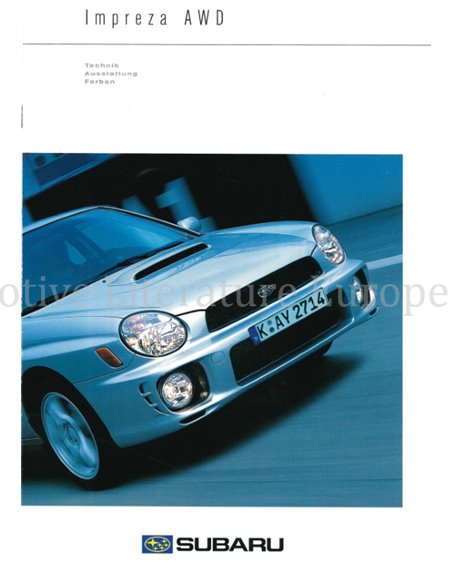 2001 SUBARU IMPREZA (SPORTKOMBI) BROCHURE GERMAN