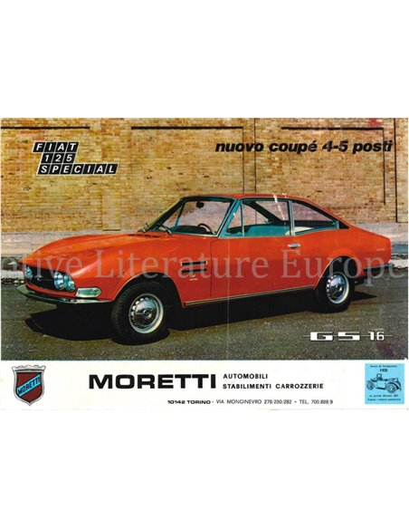 1969 MORETTI FIAT 125 SPECIAL BROCHURE ITALIENISCH
