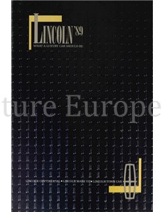 1989 LINCOLN CONTINENTAL BROCHURE ENGELS