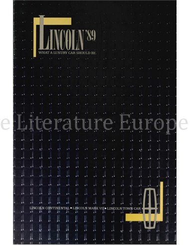 1989 LINCOLN CONTINENTAL BROCHURE ENGLISH