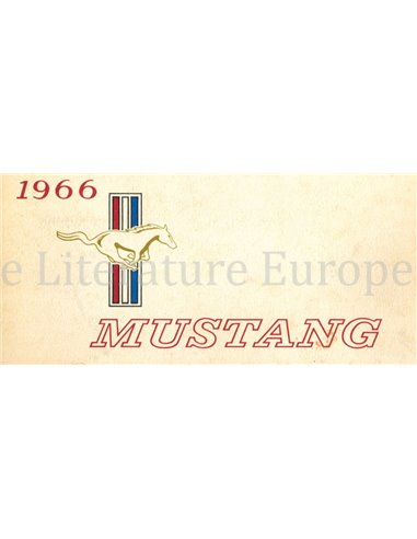 1966 FORD MUSTANG OWNERS MANUAL ENGLISH (US)