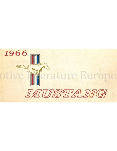1966 FORD MUSTANG OWNERS MANUAL ENGLISH (US)