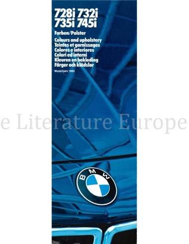 1985 BMW 7 SERIE COLOUR AND UPHOLSTERY BROCHURE