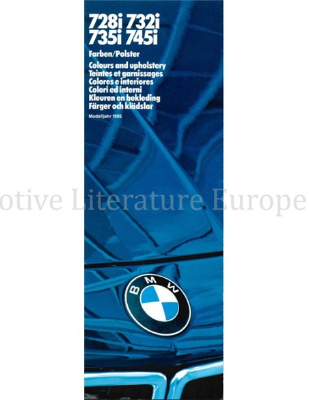 1985 BMW 7 SERIE COLOUR AND UPHOLSTERY BROCHURE