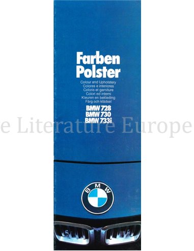 1977 BMW 7 SERIE COLOUR AND UPHOLSTERY BROCHURE