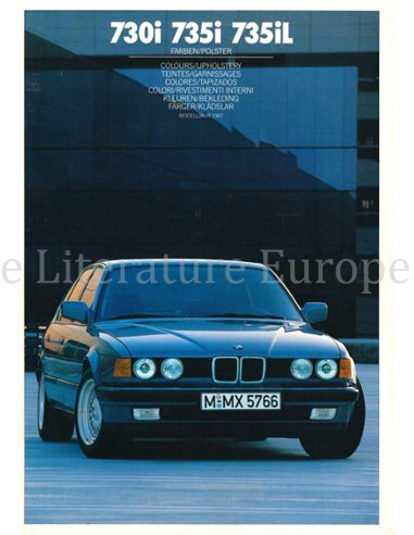 1987 BMW 7 SERIE COLOUR AND UPHOLSTERY BROCHURE