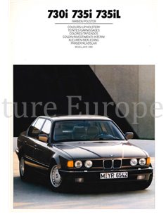 1989 BMW 7 SERIE COLOUR AND UPHOLSTERY BROCHURE