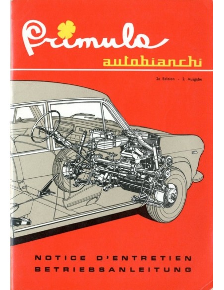 1965 AUTOBIANCHI PRIMULA INSTRUCTIEBOEKJE FRANS DUITS