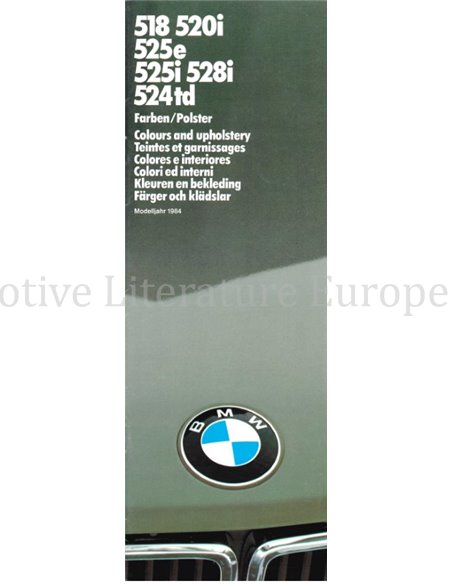1984 BMW 5 SERIES COLOUR AND UPHOLSTERY BROCHURE