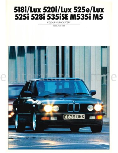 1988 BMW 5 SERIE COLOUR AND UPHOLSTERY BROCHURE ENGLISH