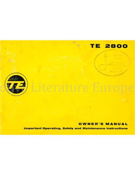 1972 OPEL MANTA TC 2800 BETRIEBSANLEITUNG ENGLISCH