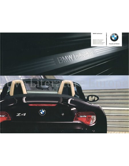 2006 BMW Z4 ROADSTER / COUPE INDIVIDUAL BROCHURE DUITS