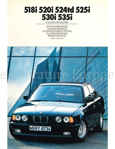 1990 BMW 5 SERIES COLOUR AND UPHOLSTERY BROCHURE