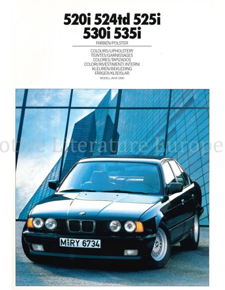 1990 BMW 5 SERIE KLEUREN EN BEKLEDING BROCHURE
