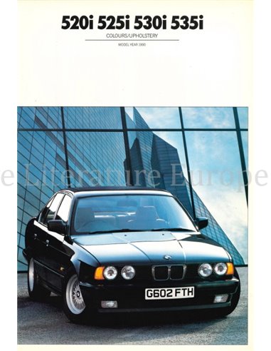 1990 BMW 5 SERIE KLEUREN EN BEKLEDING BROCHURE