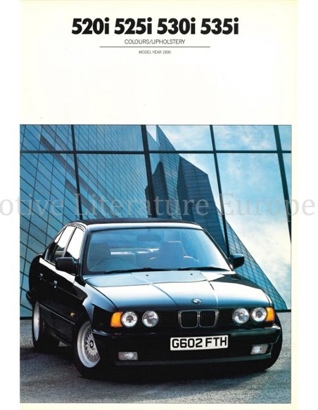 1990 BMW 5 SERIES COLOUR AND UPHOLSTERY BROCHURE