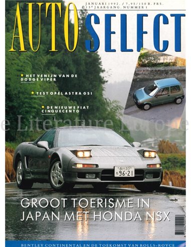 1992 AUTO SELEKT MAGAZINE 1 Niederländisch
