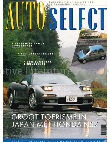 1992 AUTO SELEKT MAGAZINE 1 Niederländisch