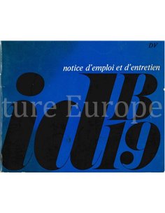 1967 CITROEN ID19 B OWNERS MANUAL FRENCH