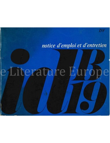 1967 CITROEN ID19 B BETRIEBSANLEITUNG FRANZÖSISCH