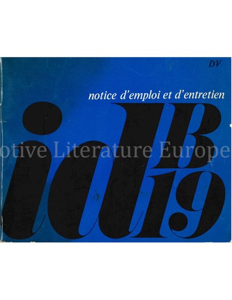 1967 CITROEN ID19 B BETRIEBSANLEITUNG FRANZÖSISCH