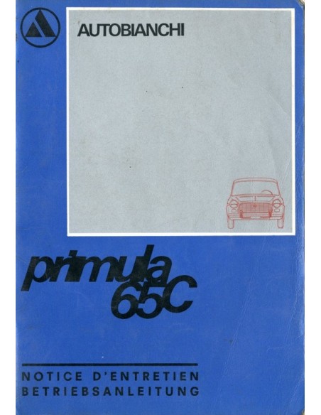 1969 AUTOBIANCHI PRIMULA 65C INSTRUCTIEBOEKJE FRANS DUITS