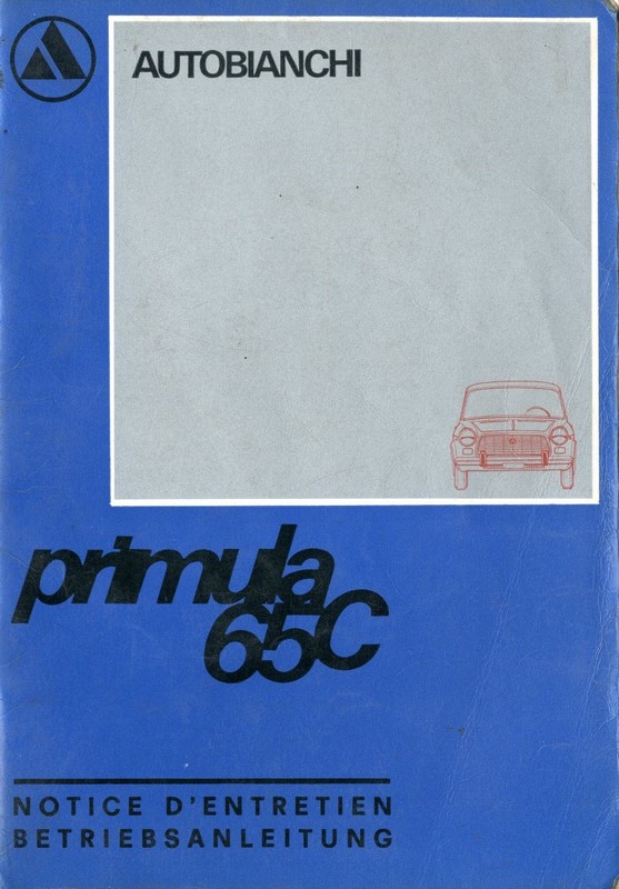 BMW ROAD RACE SIDECAR OUTFIT 1969 AUTOBIANCHI PRIMULA 65C OWNER'S MANUAL FRENCH GERMAN