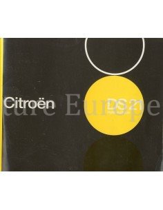 1966 CITROEN DS 21 INSTRUCTIEBOEKJE NEDERLANDS
