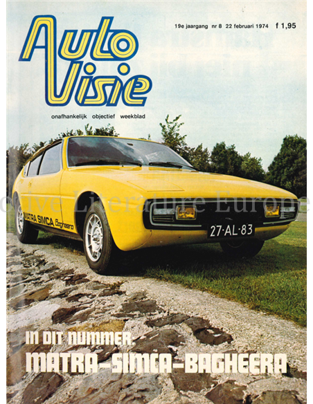 1974 AUTOVISIE MAGAZIN 8 NIEDERLÄNDISCH