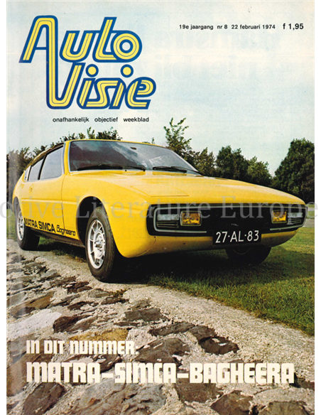1974 AUTOVISIE MAGAZINE 8 NEDERLANDS