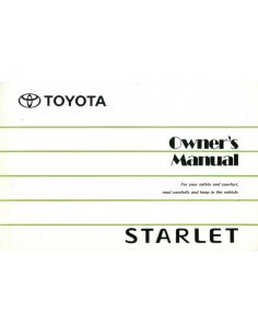 1992 TOYOTA STARLET INSTRUCTIEBOEKJE ENGELS