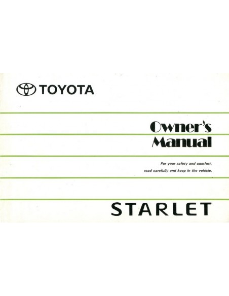 1992 TOYOTA STARLET INSTRUCTIEBOEKJE ENGELS