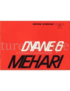1971 CITROEN DYANE 6 / MEHARI INSTRUCTIEBOEKJE FRANS