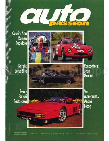 1986 AUTO PASSION TIJDSCHRIFT 1 FRANS