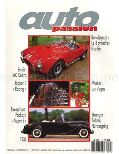 1987 AUTO PASSION MAGAZINE 11 FRENCH