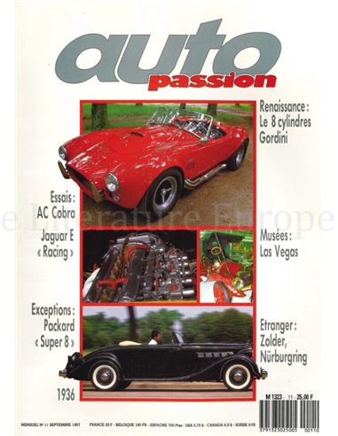 1987 AUTO PASSION ZEITSCHRIFT 11 FRANZÖSISCH