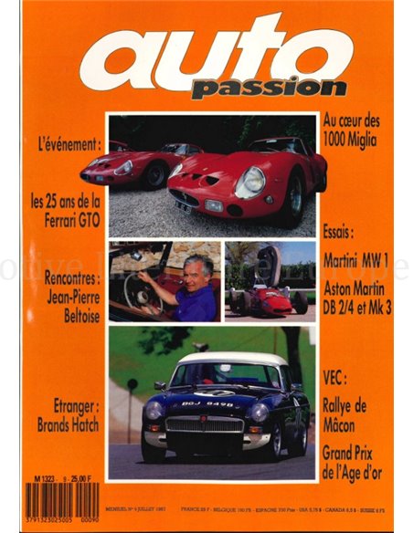 1987 AUTO PASSION ZEITSCHRIFT 9 FRANZÖSISCH