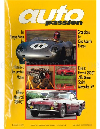 1986 AUTO PASSION ZEITSCHRIFT 2 FRANZÖSISCH