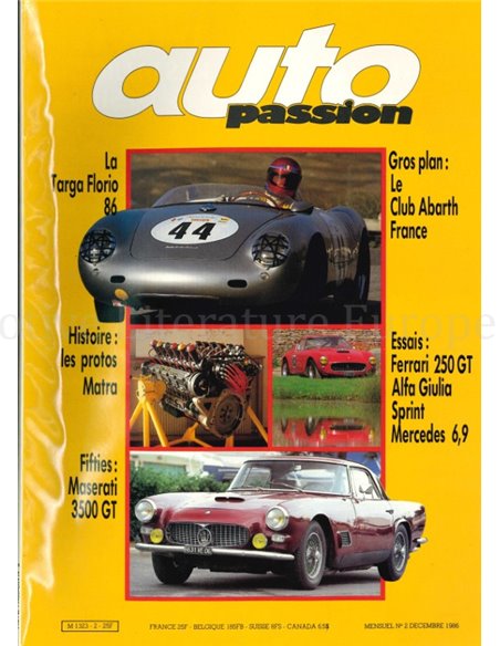 1986 AUTO PASSION MAGAZINE 2 FRENCH