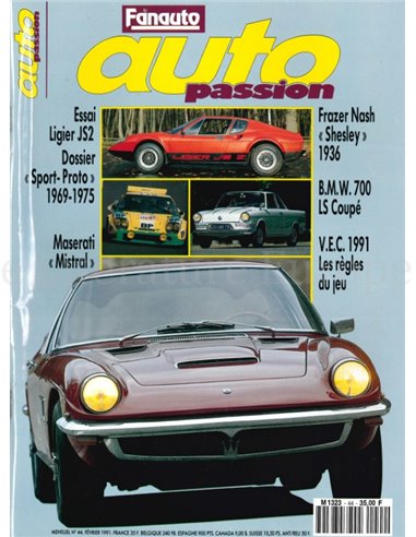 1991 AUTO PASSION ZEITSCHRIFT 44 FRANZÖSISCH