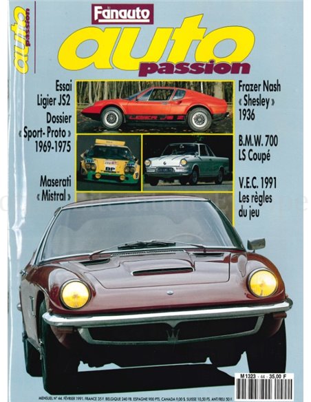 1991 AUTO PASSION ZEITSCHRIFT 44 FRANZÖSISCH