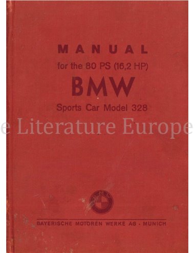 1939 BMW 328 OWNERS MANUAL ENGLISH