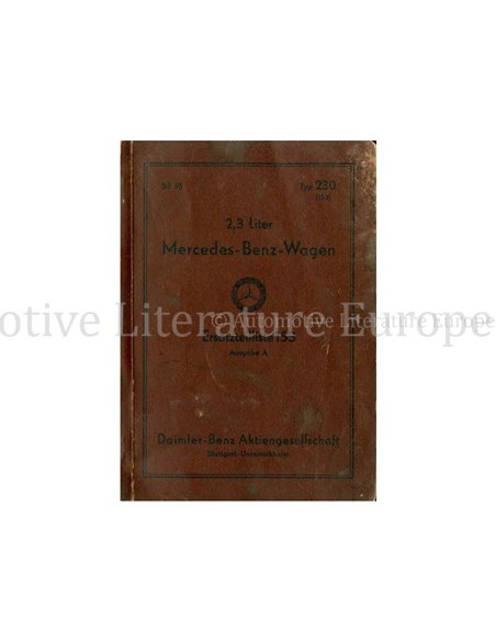 1939 MERCEDES BENZ 2.3 LITER TYPE 230 ERSATZTEILKATALOG