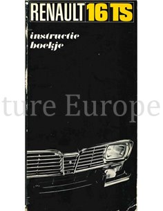 1969 RENAULT 16 TS BETRIEBSANLEITUNG NIEDERLANDISCH