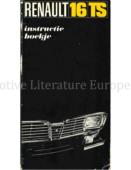 1969 RENAULT 16 TS OWNERS MANUAL DUTCH