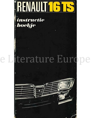 1969 RENAULT 16 TS BETRIEBSANLEITUNG NIEDERLANDISCH